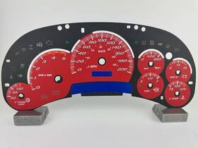 Ss120054kdled5 Us Speedo Red Silverado/sierra Kmh Gauge Face For Clusters 03-05 Diesel