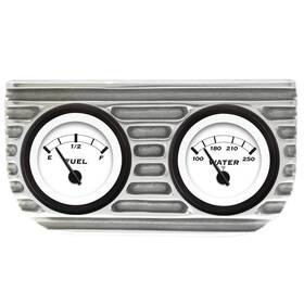 16148 Vintage Parts Usa Finned Dual Bezel Mount With Aurora Fuel And Water Gauges