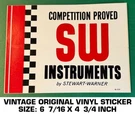 Stewart-warner Instruments Vintage Original Vinyl Decal Sticker Drag Racing. Fixed Price $9.47.
