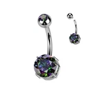 Implant Titanium Internally Threaded Prong Set Cz Belly Button Ring. Fixed Price $18.95.