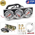 2"52MM Oil Pressure Amp Meter Water Temp Triple 3 In 1 Set Chrome Gauges. Fixed Price $20.99.