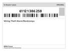 Genuine Bmw Wiring Theft Alarm/bordcompu 61-12-1-386-258 New. Fixed Price $74.79.