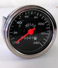Veethree Instruments 3/8" Black Speedometer 0-140 Mph, Red Needle With Bracket. Fixed Price $49.99.
