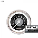 Tach Ga. W/ Emblem - Amer Classic Black Face, Wht Modern Needles, Chrome Bezels. Fixed Price $185.79.