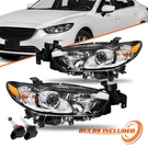 For 14 15 16 17 Mazda Halogen Headlights Left & Right Side Pair W/bulb Lh+rh. Fixed Price $125.99.