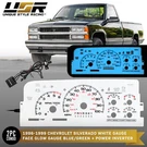 Blue/green Glow Gauge White Overlay For 96-99 Chevy Truck Suburban Cluster. Fixed Price $53.95.