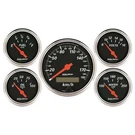Autometer 1421-M Designer Black 5 Piece Electric Gauge Kit. Fixed Price $508.99.