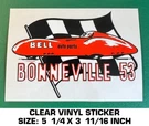 Bell Auto Parts Bonneville 1953 Vintage 90'S Clear Vinyl Decal Sticker-racing. Fixed Price $9.48.