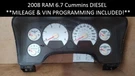 2008 Dodge 2500 3500 Diesel 6.7 Speedometer Instrument Cluster *programmed!*. Fixed Price $299.95.