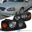 Fits 2004-2006 Hyundai Elantra Headlights Black Lamps Left+right 05. Fixed Price $58.95.