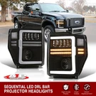 Black Projector Head Lights Lamps Led Drl Signal 2008-2010 Ford F250 F350 Sd. Fixed Price $179.00.