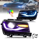 Rgb Led Headlights For 2014 2015 Chevrolet Camaro W/ Drl Sequential Turn Signals. Fixed Price $508.49.