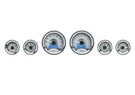 Dakota Digital 6-PIECE Round Silver / Blue Led Universal Gauge Kit VHX-1060-S-B. Fixed Price $1021.25.