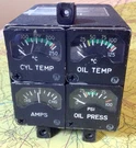 4 Gauge Cluster Cyl/oil Temp/psi/amps/ Pn 36-380021-13 IU3506 *tested Working. Fixed Price $280.00.