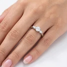 3-STONE Engagement Ring Classic 14K Gold 0.92 Ct Round Lab-grown Diamond VS1. Fixed Price $1369.60.